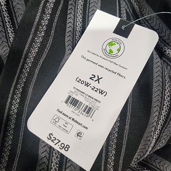 NEW Terra & Sky Women's Plus Peasant Tiered Long Sleeve Maxi Dress Size‎ 2X - Picture 8 of 13